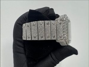 High Demand <b>Automatic</b> Moissanite Diamond Watch Stainless Steel Quartz Luxury Stylish <b>Wristwatch</b> for Business Professionals Use - Product Image 4