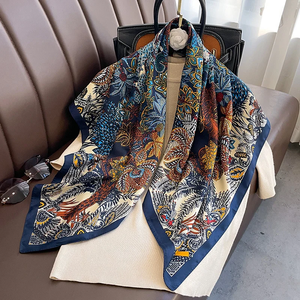 90*90cm Square Scarf Twill Cotton Feeling Women <b>Head</b> Shawls And <b>Wraps</b> Luxury Print Neck Scarves Hijab Bandana Pashmina - Product Image 3