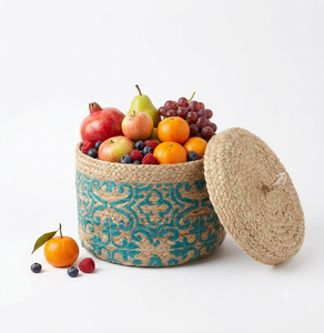Panier de rangement rond en jute et coton, grand format, nouveau style, pour vêtements sales, jouets pour bébés, couvertures - Product Image 4