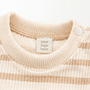 Ensemble de pyjama côtelé à imprimé ours pour bébés garçons et filles, manches longues, rayé, vêtements de nuit pour bébés, vente en gros - Product Image 5
