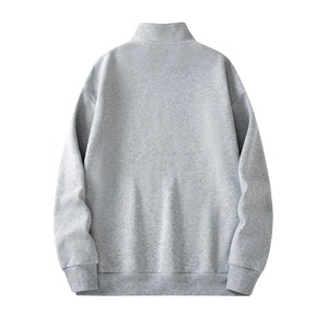เสื้อสเวตเชิ้ตผู้ชายแบบซิปครึ่งตัว ผ้าฟลีซ คอตั้ง แขนยาว อุ่นสบาย เหมาะสำหรับเล่นกีฬา ปลายแขนและชายเสื้อแบบริบ สำหรับกิจกรรมกลางแจ้งและสวมใส่ทุกวัน ผลิตจากผ้าฝ้าย 100% - Product Image 2