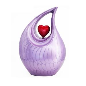 Aluminum Teardrop Funeral Cremation Urn Decorative <b>Keepsake</b> <b>Ashes</b> Storage Glossy Black Enameled Heart Customizable Colour Adults - Product Image 6