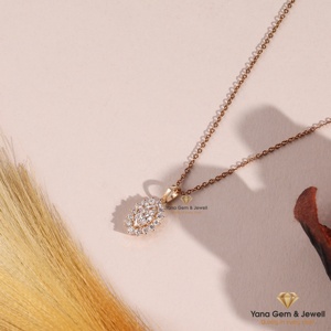 Pendentif de créateur en forme de marquise, cadeau pour elle, diamant de laboratoire CVD, clarté VVS2, couleur D, 1,00 carat, or massif 14 carats, certifié IGI - Product Image 3
