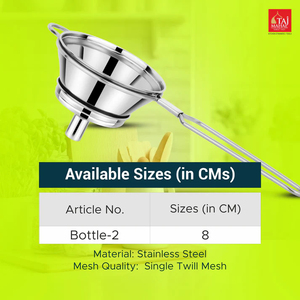 New Design SS Tulip Bottle <b>Strainers</b> Skimmer Frying <b>Strainer</b> for Kitchen with SS Double <b>MESH</b> Cone Shaped 8 centimeters - Product Image 5