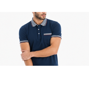 บริการ OEM เสื้อกอล์ฟผู้ชาย ผ้าฝ้ายถัก 100% แขนสั้น ทรงปกติ ระบายอากาศได้ดี เป็นมิตรกับสิ่งแวดล้อม พร้อมโลโก้แบบกำหนดเอง - Product Image 6