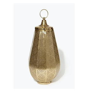 <b>Brass</b> <b>Lantern</b> With Intricate Cutout Design For Home Decoration - Product Image 3
