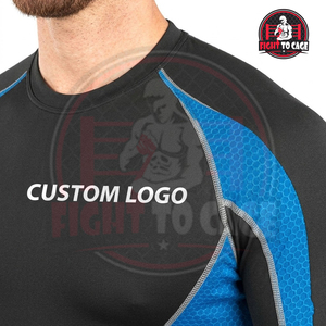 เสื้อรัดกล้ามเนื้อสำหรับผู้ใหญ่ คุณภาพดีที่สุด ราคาขายส่ง สำหรับ MMA, BJJ, ฟิตเนส, วิ่ง ออกกำลังกาย คอกลม พิมพ์ลายดิจิตอล ซักแล้ว แห้งเร็ว - Product Image 4