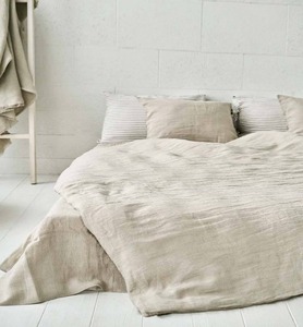 Woven 100% Linen Eco-Friendly <b>Bed</b> <b>Sheet</b> Bedding Set <b>Queen</b> Fitted for Hotels Grade a Customizable - Product Image 2