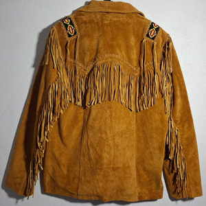 <b>Men's</b> Vintage <b>Suede</b> Leather <b>Jacket</b> With Fringe And Embroidery Western Style Turn-down Collar Single Breasted Coat Winter Wear - Product Image 2