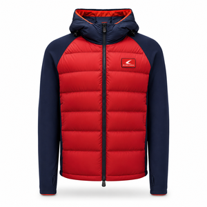 Chaqueta con Capucha Impermeable y Transpirable de Secado Rápido para Hombre, con Ribete Rojo y Azul, Cremallera Completa, Aislada, para Invierno, Estilo Urbano, con Forro Polar - Product Image 3