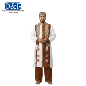 Meilleures ventes : Baju Melayu malaisien OEM pour homme, coupe classique, tenue musulmane traditionnelle et modeste, Kurta moderne, Thobe et Jubba de style arabe - Product Image 4