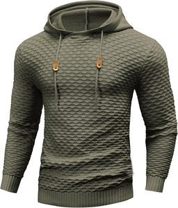 Sweat à capuche tricoté thermique épais 450 GSM, coupe ample à épaules tombantes, couleur unie, unisexe, pour homme, directement de l'usine - Product Image 6