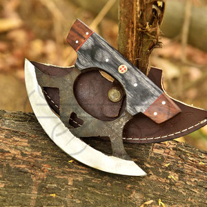 Cuchillo de Cocina y Aire Libre Ulu Alaskan de Acero al Carbono Hecho a Mano con Funda - Product Image 6