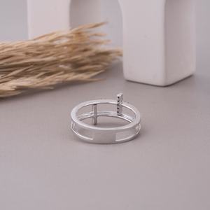 Anillo Cruzado de Moissanita Negra, Oro Sólido de 14K, Doble Banda, Anillo Minimalista de Fe, Joyería Religiosa, Satani Brothers - Product Image 6