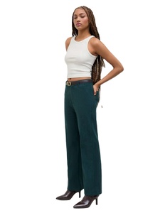 Pantalones de Oficina Casuales para Mujer, Cintura Media, Transpirables, Tela Oxford Ecológica, Corte Recto, Secado Rápido, Cierre de Cremallera - Product Image 2