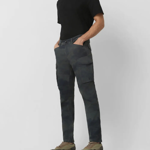 Pantalones Cargo de Camuflaje Oscuro para Hombre, Corte Recto, Cintura Media, Pantalones de Trabajo con Bolsillos Laterales - Product Image 3