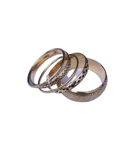 Bracelet jonc en alliage plaqué or de haute qualité à motif géométrique, bracelet jonc unisexe tendance, design noir et blanc, style classique pour femme - Product Image 4