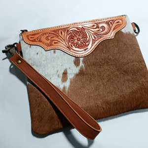 กระเป๋าคลัทช์หนังวัวสไตล์ตะวันตกคุณภาพสูงกระเป๋าหนังสไตล์โบโฮสำหรับผู้หญิงสำหรับฤดูใบไม้ร่วง - Product Image 5