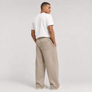 Men's Oversized Baggy <b>Fleece</b> <b>Pants</b> Heavyweight Elastic Waist OEM Embroidery 100% Cotton Breathable Winter Factory Direct - Product Image 3