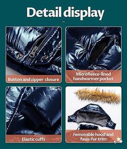 Vestes d'hiver imperméables pour garçons CREATMO US, doublées de polaire, coupe-vent, veste de ski - Product Image 5