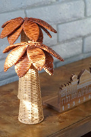 Décoration de table artisanale en rotin en forme de palmier pour le Ramadan, centre de table Eid Mubarak, décoration islamique tissée pour la maison