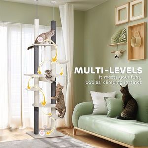 Lussuoso Tiragraffi Grande per Gatti in Legno Massello, Moderno e di Stile Contemporaneo, con Cuccia Interna per Gatti, Ideale per Arrampicarsi e Giocare - Product Image 4