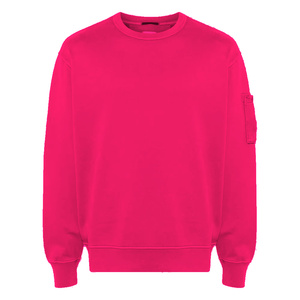 Sudadera de Forro Polar Grueso con Cuello Redondo, Estilo Urbano Personalizado, Color Rosa Liso, Algodón, Manga Larga, Ropa de Invierno, Uso Casual - Product Image 1