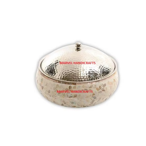 Cazuelas de acero inoxidable para servir Ramadán con perla Madre, calentador de alimentos, artesanías, tazones aislados, juego de vajilla - Product Image 2