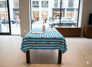 ผ้าฝ้ายทอสีฟ้าสวยงาม พิมพ์ลายสวยงาม เป็นมิตรกับสิ่งแวดล้อม ระบายอากาศได้ดี ซึมซับความชื้น น้ำหนักเบา - Product Image 3