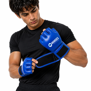 Professional MMA Fight Gloves Half Finger <b>Open</b> Palm Grappling Gloves with Adjustable Wrist Wrap for Training Competition - Product Image 4