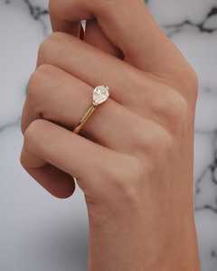 Anillo de Compromiso con Diamante Cultivado en Laboratorio East West de 1.01CT, Corte Pera, para Mujer, Oro Sólido de 14K, Regalo de Aniversario para Parejas - Product Image 2