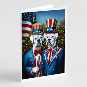 All American Whimsical A7 Tamaño 5x7 Tarjetas de notas en blanco Paquete de 8 tarjetas de felicitación de Bóxer blanco con sobres - Product Image 1