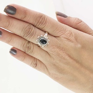 925 Solid Sterling Silver <b>Rings</b> Handmade Trendy Unique <b>Black</b> <b>Onyx</b> Cabochon Natural Gemstone Fine Jewelry Gift for Women and Girl - Product Image 4