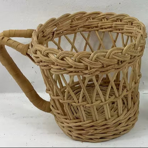 Lámpara de Mimbre Natural Hecha a Mano para Interiores y Exteriores, Portavelas con Asa para Decoración del Hogar, Venta al Por Mayor - Product Image 1