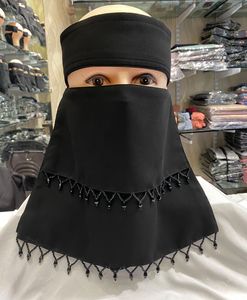 Black Silk Solid Long Beaded Edge Traditional Muslim <b>Shawl</b> Scarf <b>Wrap</b> Headscarf Quick Dry All Seasons for Daily Wear - Product Image 1
