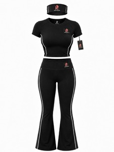 Conjunto deportivo para mujer con top, leggings y diadema. El tejido ligero y elástico te mantiene cómoda durante el yoga, el entrenamiento y las caminatas. - Product Image 1
