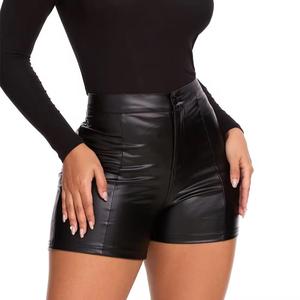 Nuevos Shorts de Cuero Negro para Mujer, Cuero de Cordero Auténtico y Suave, Seis Bolsillos, Mini Shorts Ajustados - Product Image 4