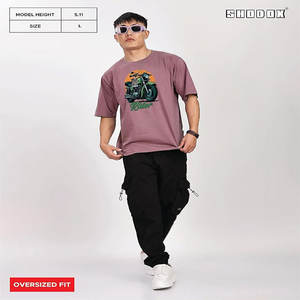 เสื้อยืดคอตตอนหนาน้ำหนัก 300 กรัม ทรงโอเวอร์ไซส์ คอกลม แขนสั้น สไตล์ลำลอง แบบหลวมๆ ไหล่ตก  สำหรับทั้งผู้ชายและผู้หญิง - Product Image 2