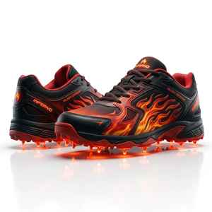 Zapatos de Cricket de Doble Costura de Alta Calidad con Diseño de Suela Metálica Antideslizante, Personalizables para Entrenamiento de Cricket - Product Image 1