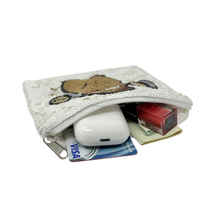 Cartoon Beaded Eco-Friendly Durable Fitness Pouch Gym Workout Dumbbell Bear Coin <b>Purse</b> Sequin Multicolor Sporty Zipper Bag <b>Cute</b> - Product Image 2