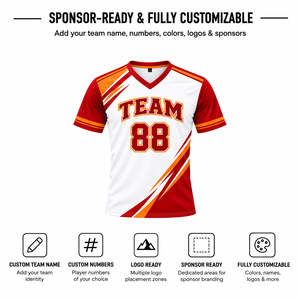 Maillot de baseball unisexe à col en V, manches courtes, impression sublimée, évacuation de l'humidité, 100% polyester, design personnalisé pour équipe adulte unisexe - Product Image 3