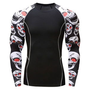 Meilleures ventes : Rashguard pour hommes à manches longues, à compression, pour BJJ MMA et entraînement, avec logo personnalisé, par sublimation, service OEM - Product Image 1