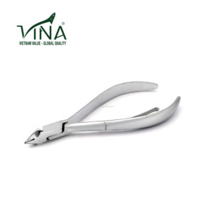 Pinza ergonómica para cutículas, punta cuadrada de acero al carbono, mango medio para limpieza de uñas - Product Image 4