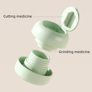 Cortador de pastillas compacto con estuche de almacenamiento, caja de medicamentos portátil multicolor para uso en viajes - Product Image 2