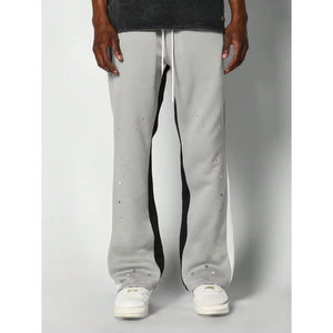 Pantalon de survêtement personnalisé avec logo, vente en gros, fabricant, pantalon de survêtement droit pour homme, respirant, avec cordon de serrage à la taille, pour fitness et entraînement - Product Image 4