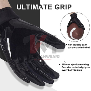 Wholesale American Football Gloves Manufacturer Flexible Grip Performance Gear Custom Branding OEM Production for Teams Retailer - Product Image 2