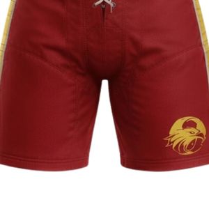 Men <b>Red</b> Gold Sublimated Ice Hockey Jersey Shorts Set V Neck Striped Polyester Athletic Sports Clothing Team Training Apparel - Product Image 6