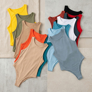 High Selling Short Sleeve Romper Women Tie Neck Bodycon Wholesale Y2K Jumpsuit Autumn Y2K Lady Vintage One Piece Women <b>Bodysuits</b> - Product Image 4