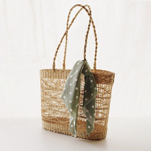 Sac fourre-tout en jonc de mer de bonne qualité avec poignées, sacs à main de plage en feuille de palmier OEM, tissé à la main, emballage personnalisé, Logo, nouvelle collection - Product Image 4