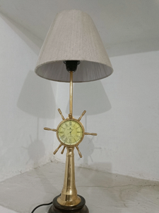 Nautical <b>Ship</b> <b>Wheel</b> Table Lamp Metal Bedside Floor Lamp White Fabric Shade Modern Home Office Decor - Product Image 3